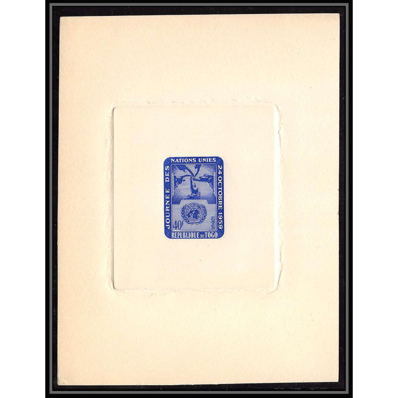 0249 Epreuve d'artiste artist proof Togo 1959 PROMO - y&t 296 journee des nations unies (onu uno united nations)