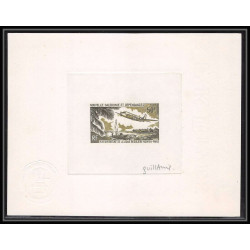 0259 Epreuve d'artiste artist proof Nouvelle-Caledonie y&t 109 avion plane ligne NOUMEA PARIS Signé signed guillarmic