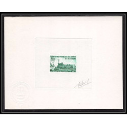0302 Epreuve d'artiste artist proof Afars et Issas y&t 350 capitainerie du port de Djibouti Signé signed autograph