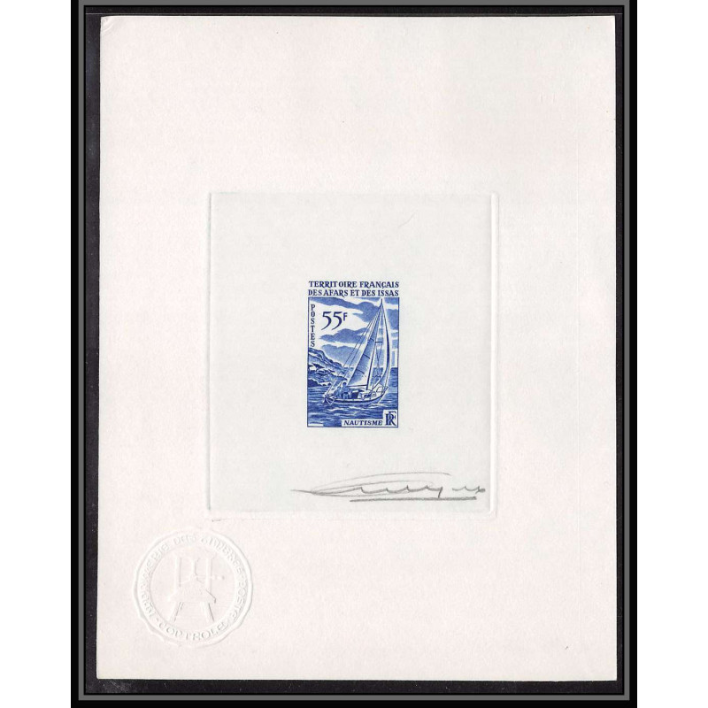 0304 Epreuve d'artiste artist proof Afars et Issas y&t 364 Nautisme bateau (bateaux ship ships) Signé signed autograph