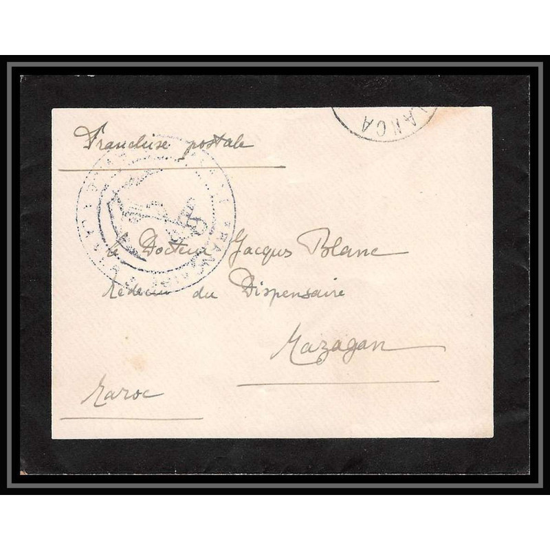 3802 division navale en rade casablanca marine francaise service à la mer 1912 Lettre cover occupation du maroc War