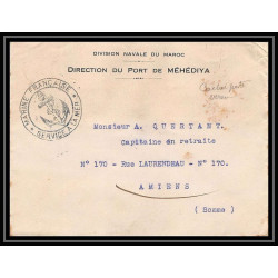 3817 division navale des ports Mehedya 1914 LAC Lettre cover occupation du maroc War