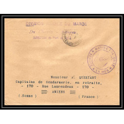 3820 division navale des ports Chayla port de salé 1914 Lettre cover occupation du maroc War