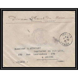 3822 division navale croiseur Lavoisier tanger 1912 Lettre cover occupation du maroc War