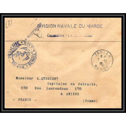 3826 division navale Canonnière la surprise 1912 Lettre cover occupation du maroc War