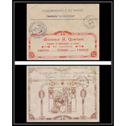 3828 division navale Canonnière la surprise 1912 illustree Lettre cover occupation du maroc War