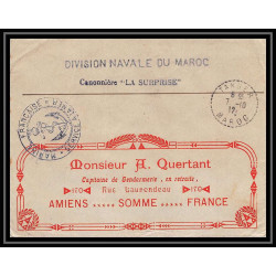 3828 division navale Canonnière la surprise 1912 illustree Lettre cover occupation du maroc War