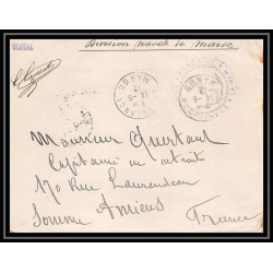 3831 division navale croiseur cuirassé GLOIRE 1912 Lettre cover occupation du maroc War