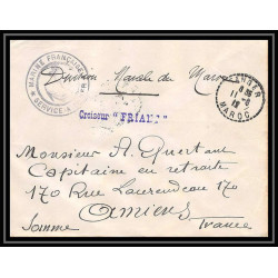 3837 division navale croiseur Friant 1912 Tanger Lettre cover occupation du maroc War
