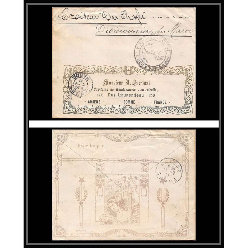 3842 division navale croiseur Du Chayla 1911 illustree Lettre cover occupation du maroc War