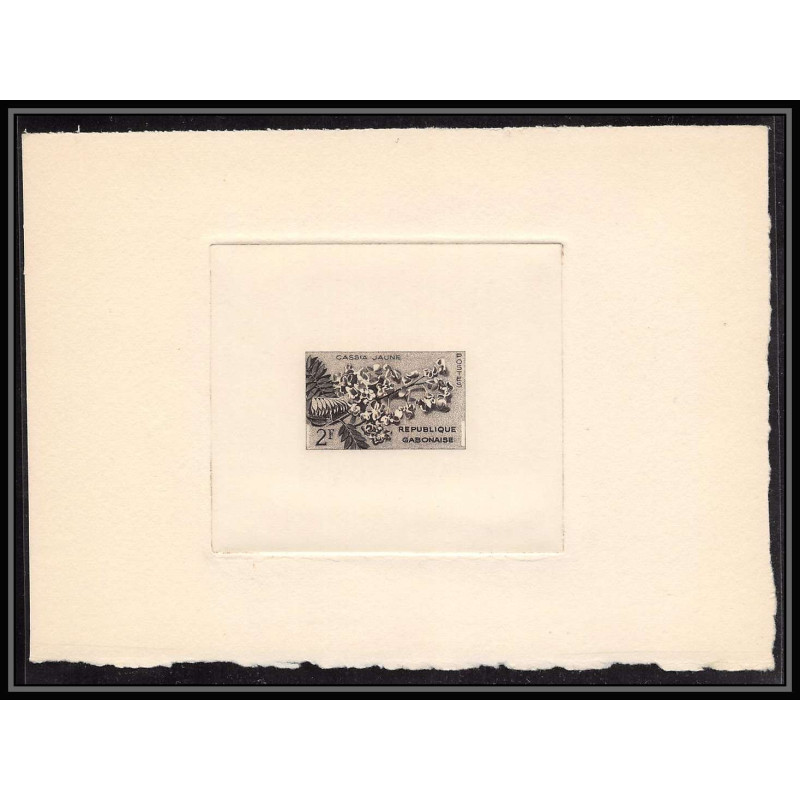 0469 Epreuve d'artiste artist proof GABON y&t 154 fleurs fleur flower flowers TULIPIER tulipes Signé signed autograph