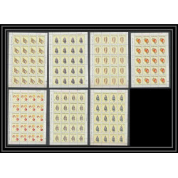 183 - Cuba ** MNH N° 1009/1015 Coquillages shell shells feuilles (sheets)