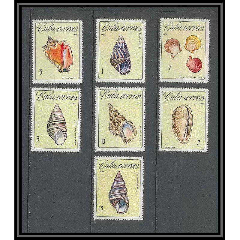 183a Cuba ** MNH N° 1009/1015 Coquillages shell shells