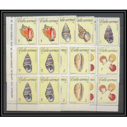 183b Cuba ** MNH N° 1009/1015 Coquillages shell shells bloc 4