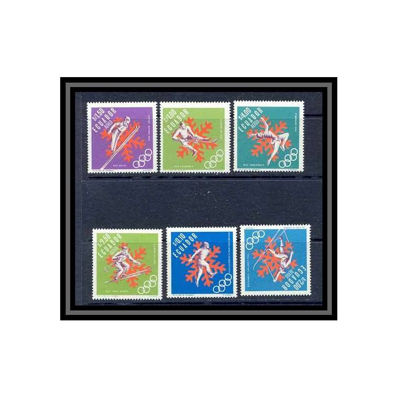 196 Equateur (ecuador) N° 775 / 776 + (PA) 472/475 jeux olympiques (olympic games) 1968 GRENOBLE