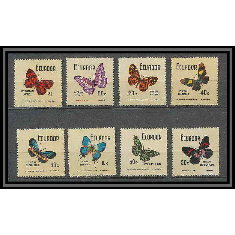 199a Equateur (ecuador) - equateur ** MNH - yvert: 844/51 papillon (butterflies)
