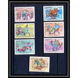 228 Nicaragua N° 1357 / 1360 + 1082/1084 Football (Soccer) coupe du monde mexico 1986
