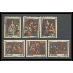 Paraguay - 137 ** MNH N° 906/911 Rembrandt Overprinted espace (space) ATS IN ORBIT