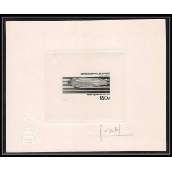 0566 Epreuve d'artiste artist proof benin y&t 270 zeppelin Signé signed autograph Combet