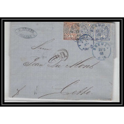 41055 Lettre LAC Allemagne (Deutschland) bremen par prusse forbach 1868 pour cette sète herault France 