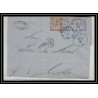 41055 Lettre LAC Allemagne (Deutschland) bremen par prusse forbach 1868 pour cette sète herault France 