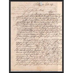41076 Lettre LAC Allemagne Deutschland Luebeck tourt-3 forbach rouge 1867 cette herault France marque d'entree Vorlaufer