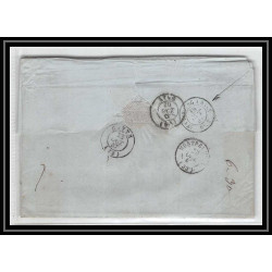 41096 Lettre LAC Allemagne Deutschland 1847 wesel Prusse forbach CPR2 convoyeur cette herault France marque entree