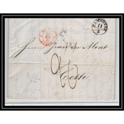 41126 Lettre LAC Allemagne Deutschland hannover TT tour t strasbourg 1847 cette herault France marque d'entree Vorlaufer