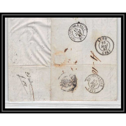 41126 Lettre LAC Allemagne Deutschland hannover TT tour t strasbourg 1847 cette herault France marque d'entree Vorlaufer