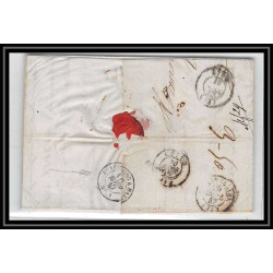 41127 Lettre LAC Allemagne Deutschland hannover TT double frappe tour t strasbourg 1843 cette France marque d'entree
