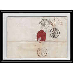 41130 Lettre LAC Allemagne Deutschland hannover TT tour t strasbourg 1846 cette herault France marque d'entree Vorlaufer