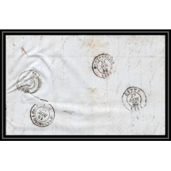 41131 Lettre LAC Allemagne Deutschland hannover TT tour t strasbourg 1843 cette herault France marque d'entree Vorlaufer