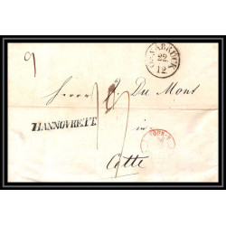 41135 Lettre LAC Allemagne Deutschland hannovre osnarbruck TT tour t strasbourg 1848 cette France marque d'entree