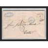 41141 Lettre LAC Allemagne Deutschland Lubeck TT tour t forbach 1867 cette herault France marque d'entree Vorlaufer