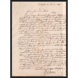 41141 Lettre LAC Allemagne Deutschland Lubeck TT tour t forbach 1867 cette herault France marque d'entree Vorlaufer