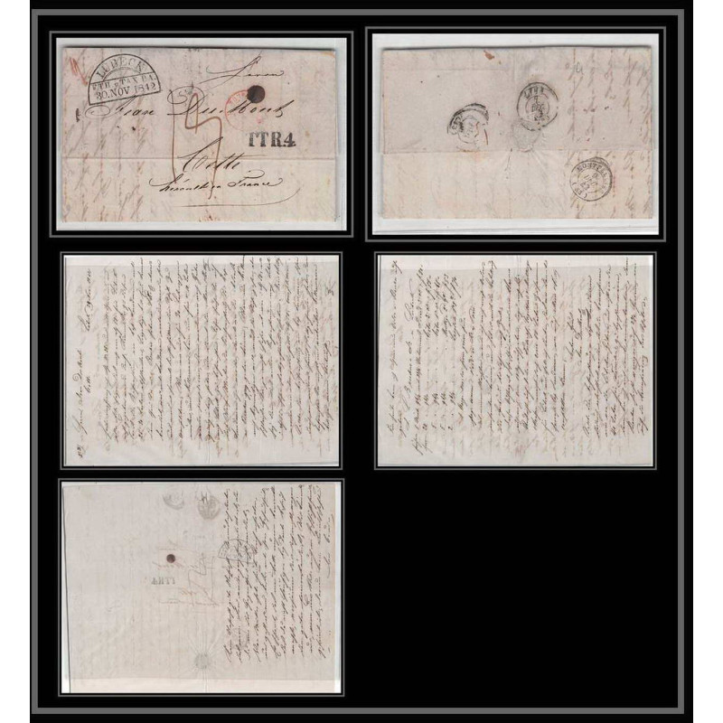 41148 Lettre LAC Allemagne Deutschland Lubeck TTR4 TT tour t strasbourg 1842 cette France marque d'entree Vorlaufer