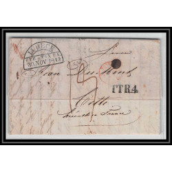 41148 Lettre LAC Allemagne Deutschland Lubeck TTR4 TT tour t strasbourg 1842 cette France marque d'entree Vorlaufer