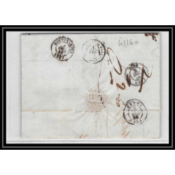 41160 Lettre LAC Allemagne Deutschland Lubeck tour T strasbourg 1846 cette herault France marque d'entree Vorlaufer