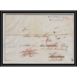 41167 Lettre LAC Allemagne Deutschland Neuhaus (Oste) Hamburg 1849 pour lubeck Vorlaufer cover briefe