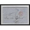 41169 Lettre LAC Allemagne Deutschland harburg 2/12 w hannover 1867 prusse forbach cette herault France marque d'entree