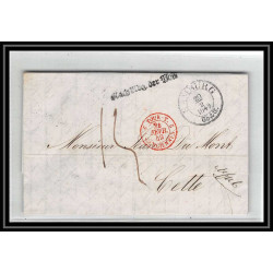 41175 Lettre LAC Allemagne Deutschland Hamburg Tour-T VALENCIENNES 1849 cette herault France marque d'entree Vorlaufer