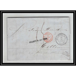 41176 Lettre LAC Allemagne Deutschland Hamburg Tour-T VALENCIENNES 1848 cette herault France marque d'entree Vorlaufer