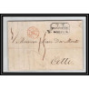 41186 Lettre LAC Allemagne Deutschland Hamburg TT Tour-T strasbourg 1845 cette herault France marque d'entree Vorlaufer