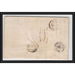 41186 Lettre LAC Allemagne Deutschland Hamburg TT Tour-T strasbourg 1845 cette herault France marque d'entree Vorlaufer