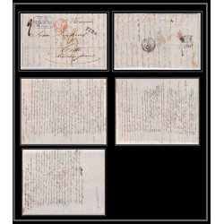 41193 Lettre LAC Allemagne Deutschland Hamburg TT Tour-T strasbourg 1844 TTR4 cette herault France marque d'entree