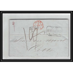 41194 Lettre LAC Allemagne Deutschland Hamburg TT Tour-T strasbourg 1844 TTR4 cette herault France marque d'entree