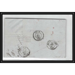 41194 Lettre LAC Allemagne Deutschland Hamburg TT Tour-T strasbourg 1844 TTR4 cette herault France marque d'entree