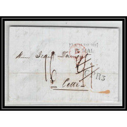 41204 Lettre LAC Allemagne Deutschland Hamburg Tour-T VALENCIENNES CPR3 1847 cette France marque d'entree Vorlaufer