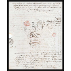 41205 Lettre LAC Allemagne Deutschland Hamburg Tour-T Givet CPR3 1843 cette herault France marque d'entree Vorlaufer