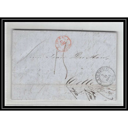 41221 Lettre LAC Allemagne Deutschland Hamburg Tour-T strasbourg 1847 cette France marque d'entree Vorlaufer